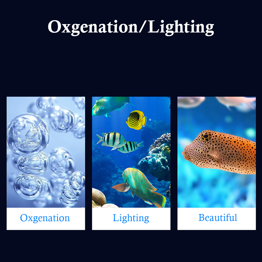 LED Bubble Light Slow Flash EU Plug Colorful Waterproof Suction Cup Aquarium Light Strip Fish Tank Decor Lighting Lamp