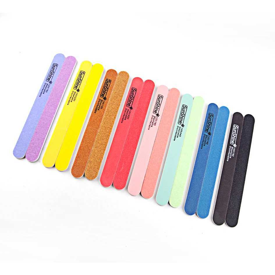 SunShine 25pcs wooden nail file sturdy thick sandpaper 100/120/150/180/220/240 professional foot massage processing and polishing tool W240829