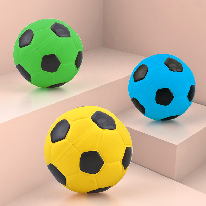 Factory Direct Sales Pet Latex Sound Soccer Soft And Bite Resistant Teeth Cleaning Toy Ball Wholesale
