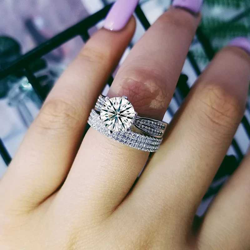 14 styles of 925 sterling silver designer ring set round cut wedding ring womens fashion engagement ring personalized jewelry W240829