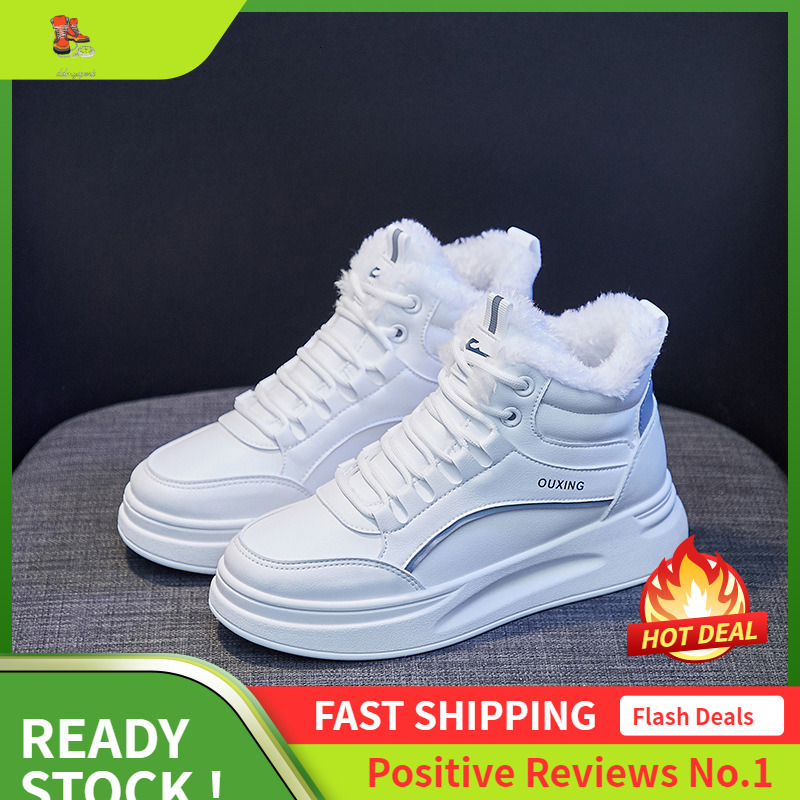 Ddmysports Ins Plus Velvet Igh Top White Winter Korean Edition Versatile Student Board Warm Casual Shoes For Women S OUTDOOR