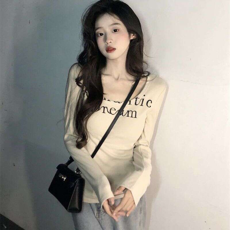 Cotton Top for Women Off White Clothing 2024 Tee Skinny Woman T-shirt Slim New Arrivals Korean Fashion Aesthetic Trend in Tshirt