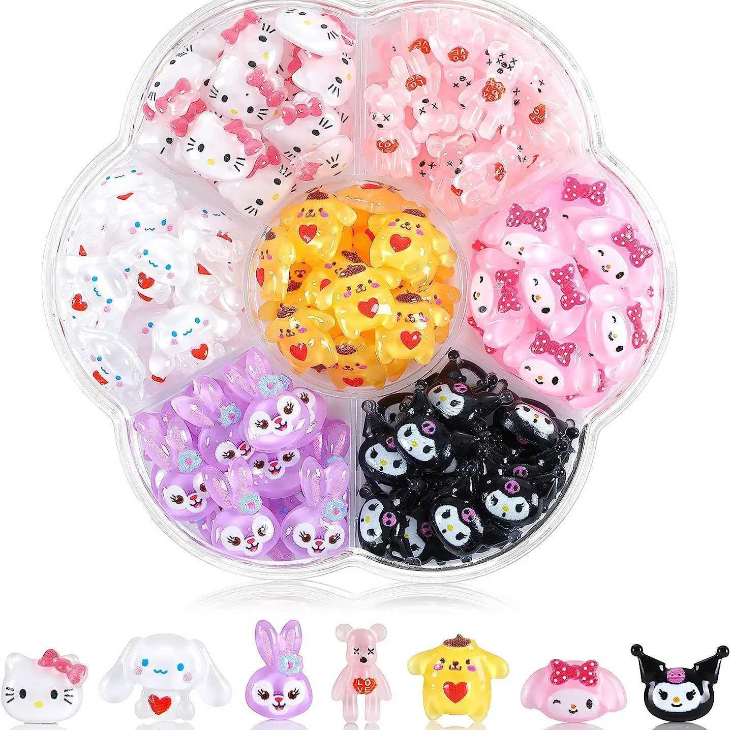 240Pcs/70Pcs nail art decoration Kawaii cartoon gemstone amulet for ergonomic DIY nail rhinestone gift nail decoration amulet W240829