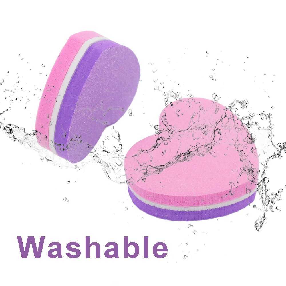 50 pieces of double-sided heart-shaped nail file buffer block pink purple 180 240 grit sponge nail products used for professional processing of produc