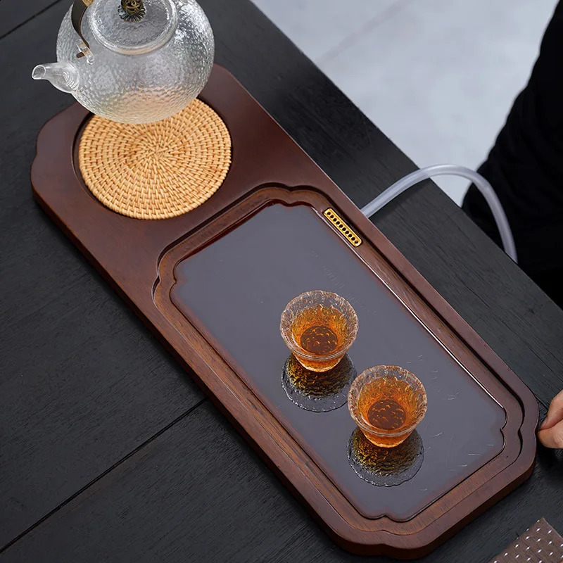 Wooden Color Changing Tea Tray Solid Wood Kung Fu Tea Tray Color Changing Tea Ceremony Accessories Small Dry Bubble Tray 240829