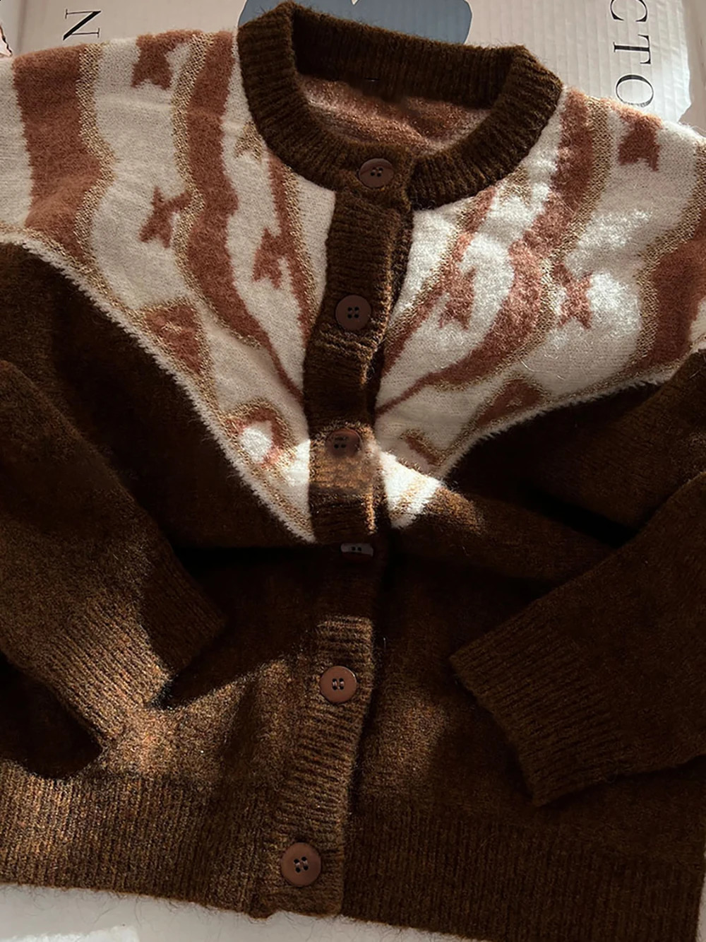 ZESSAM Letter Jacquard Knit Cashmere Women Cardigans Long Sleeve Straps Female Sweater Casual Lady Tops 240827