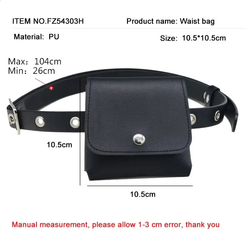 Women Fashion Waist Pack PU Fanny Simple Womens Gift Belt Bag Phone Chain Bags For Lady Casual Female Purse Black 240830Z