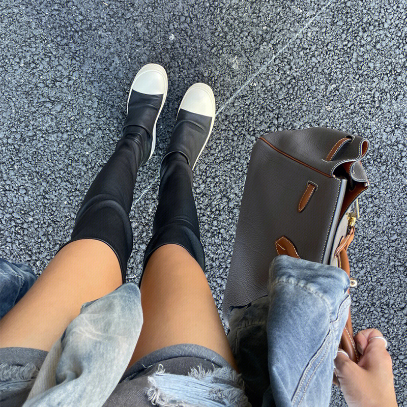 Over The Women Knee Motorcycle Platform Winter Gladiator Fashion Leather High Heels Boots Shoes bb70