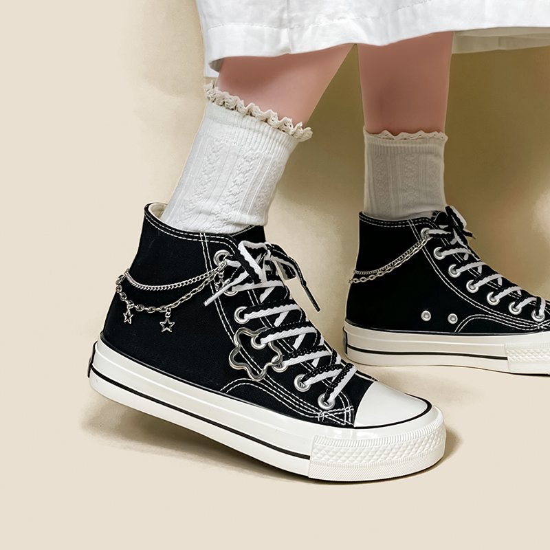 Amy and Michael New Original Designers Women Sneakers Fashion High Top Casual Flat Canvas Shoes Students Vulcanize Plimsolls