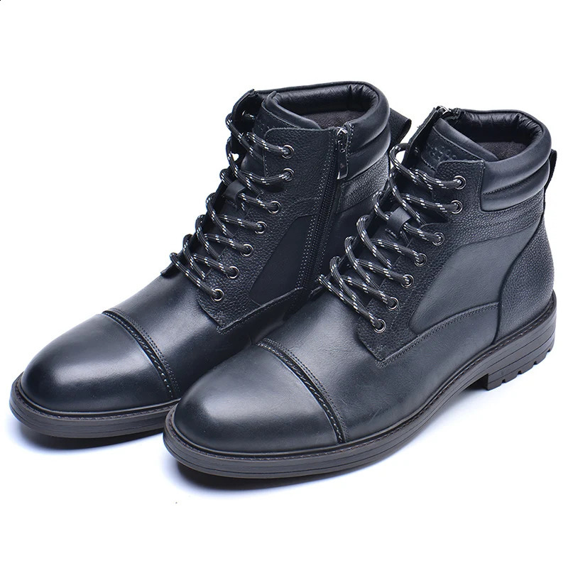 VRYHEID High Quality Men Boots Genuine Leather Autumn Winter High Top Shoes Business Casual British Ankle Boots Big Size 7.5-13 240819