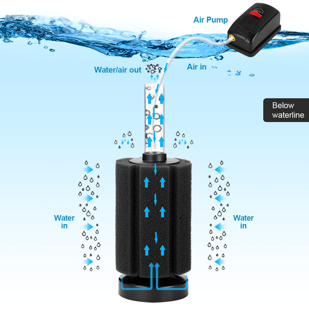 Aquarium Clean Tool Filter Biochemical Sponge Shrimp Pond Bio Sponge Filter Add Oxygen Fish Tank Collocation Air Pump