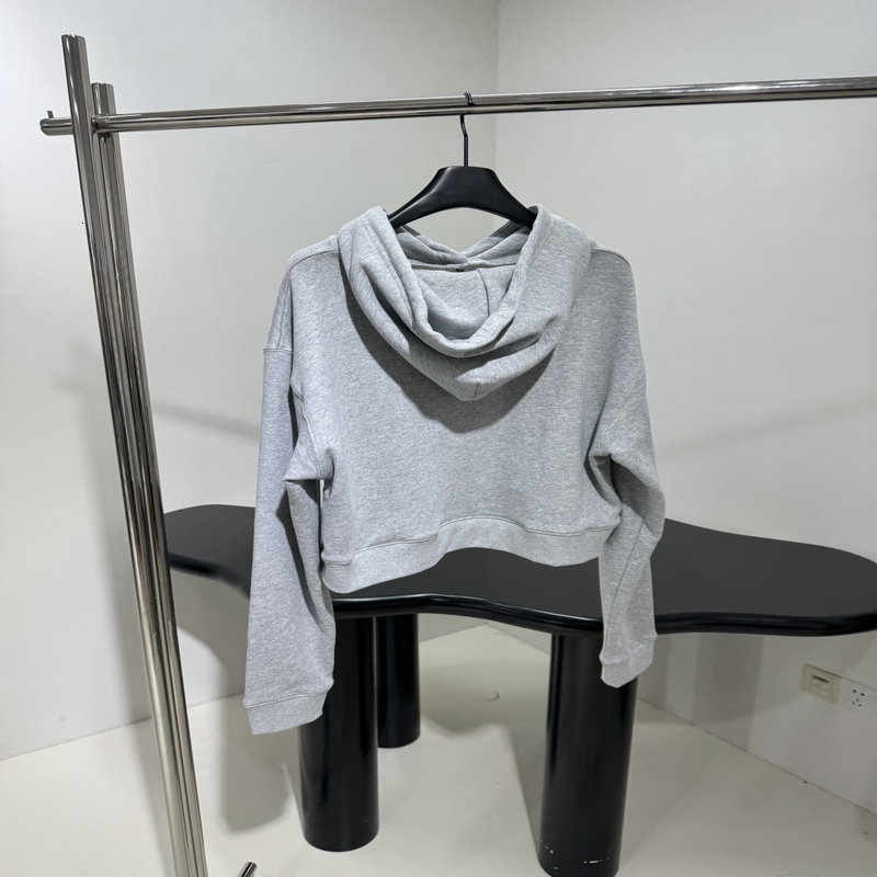 24 Autumn Womens Korean Edition High Quality Hoodie Fashion Long Sleeve Solid Color 240827
