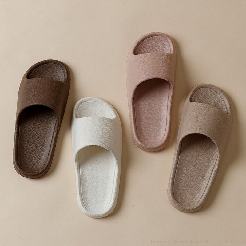 Slippers Summer For Men Women Eva Leather Texture Soft Bottom Slipper Indoor House Slides Flat Sandals Beach Shoes Man Flip p f8b3