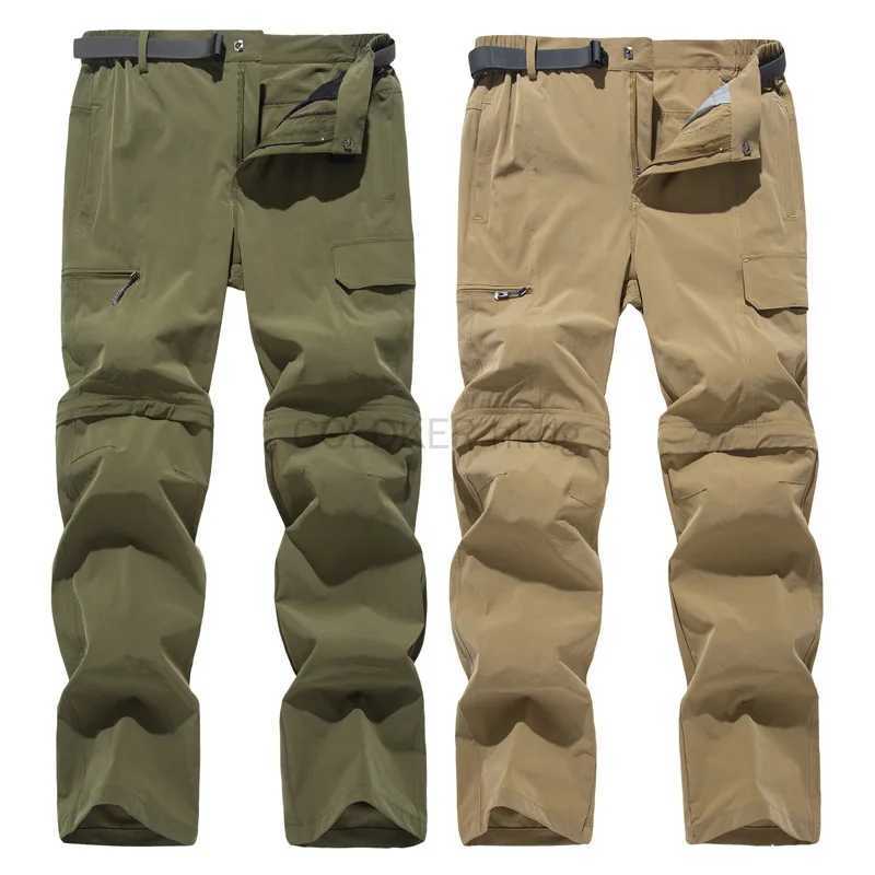 2024 Zipper Hiking Pants Convertible Shorts Mens Cargo Work Pants Lightweight Breathable Trouser Work Clothes Outdoor Casual Pants W240829