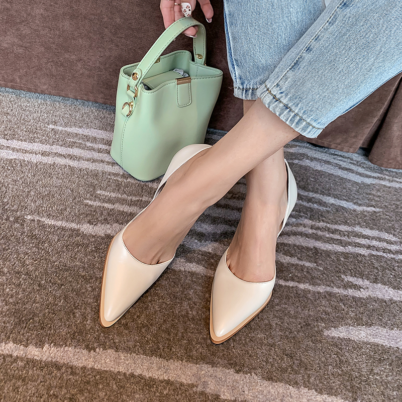 2025 new Spring Pumps Pointed Toe Thin Heel Shoes for Women Sheep Suede Leather High Stiletto Heels atos de mujer 590c