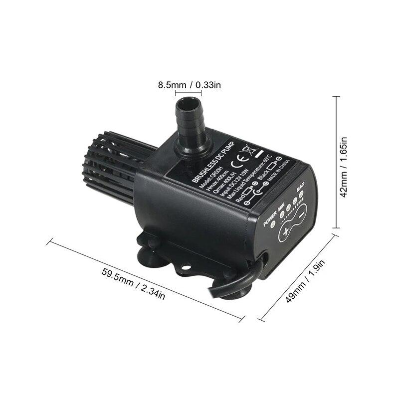 DC12V USB 5V Mini 4 Modes Adjustable Brushless Water Pump DC USB Interface Low Power Consumption For Garden Pond Aquarium Diving