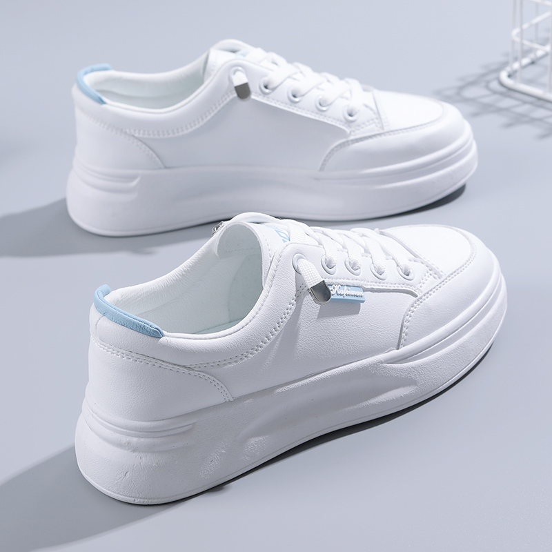 hot Women's Breathable White Sneakers: Lace-up Lightweight Trainers for Ladies