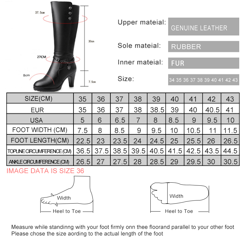 AIYUQI Female winter shoes Woman boots high-heeled Genuine Leather motorcycle boots thick wool warm winter boots riding Boot