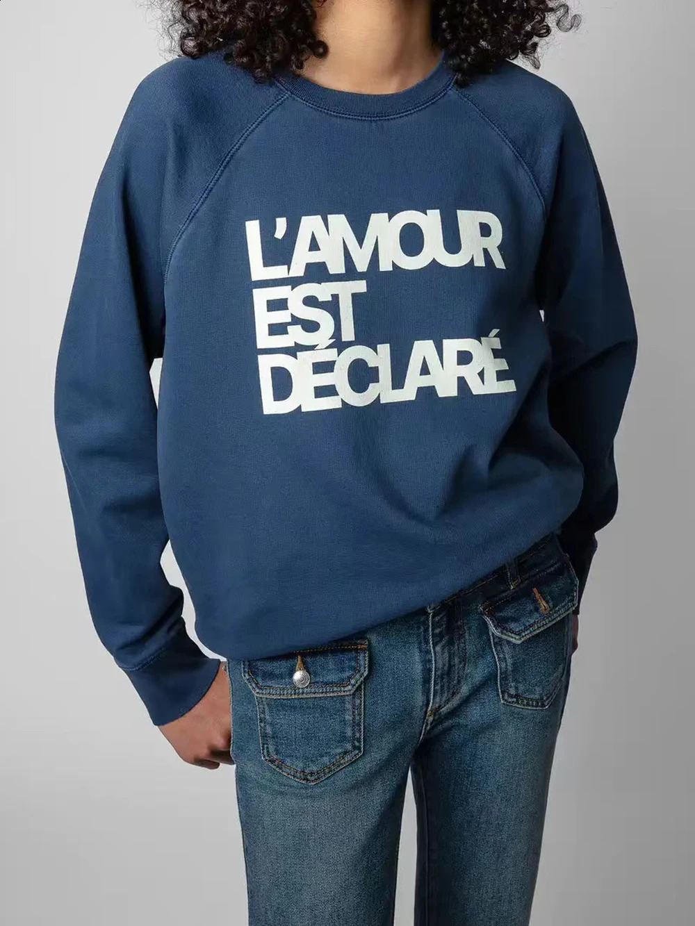 ZESSAM Classic Letter Graphic Print Sweatshirts Women Long Sleeve ONeck Cotton Pullover Casual Vintage Femme Top 240827
