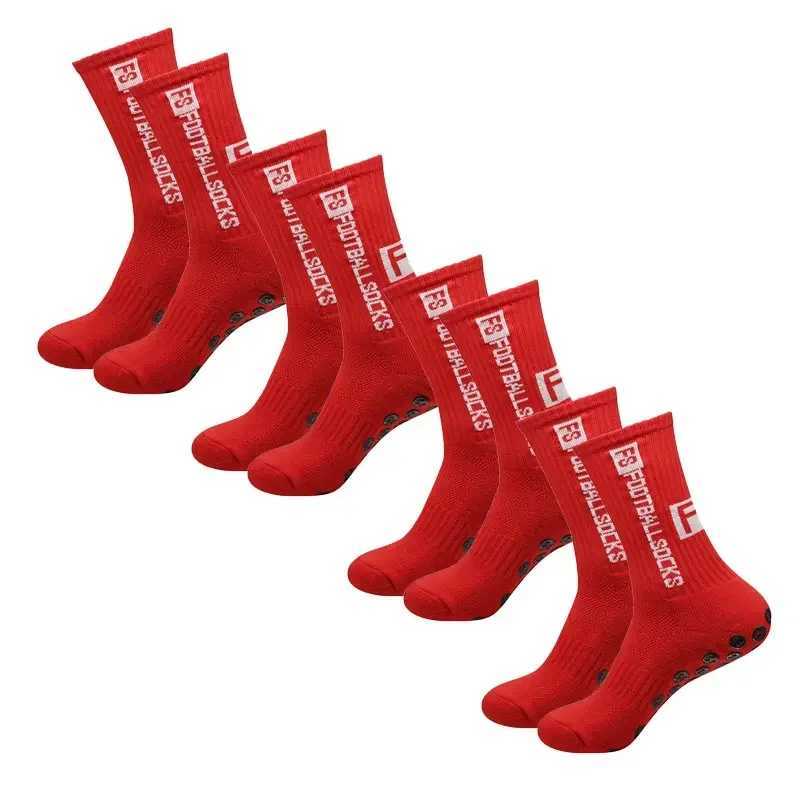 Men's Socks 4 Pairs Soccer Socks Sports Grip Socks Anti-Slip Basketball Socks Spot Rubber Anti-Slip Cotton Soccer Socks Y240830