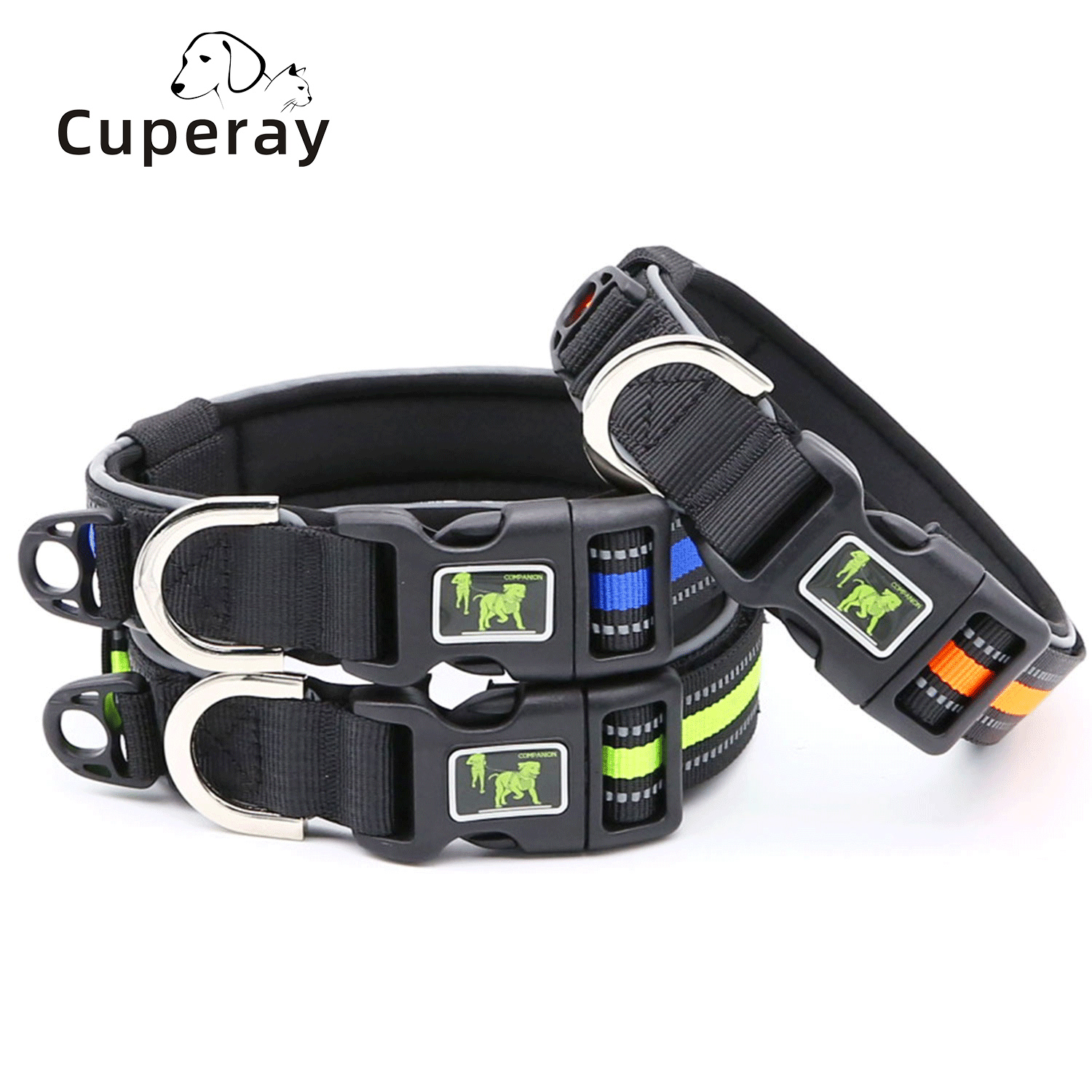 Breathable Dog Collar,Reflective Mesh Padded Dog Collar Adjustable Nylon Outdoor Adventure Pet Collar for Small Medium&Large Dog