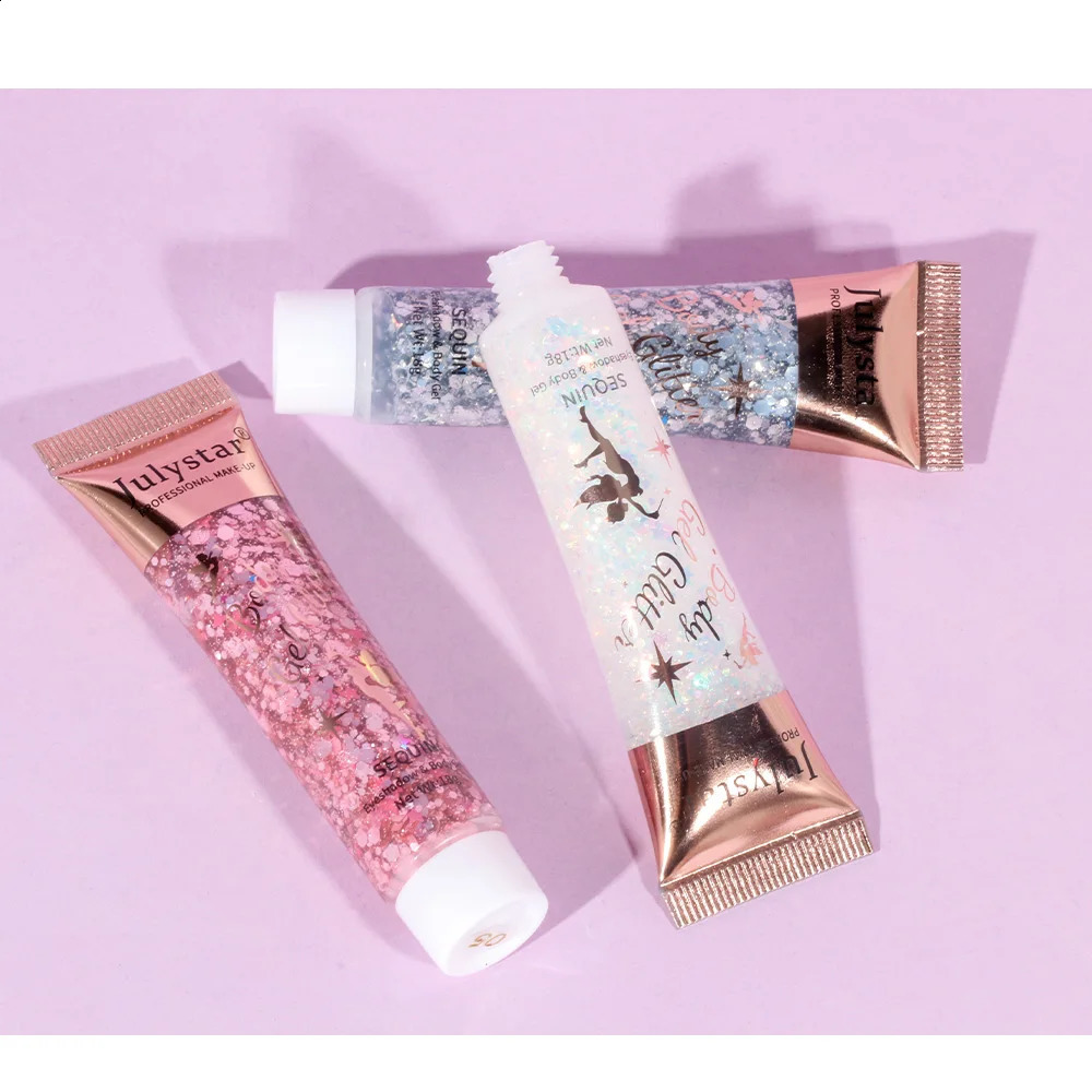 Julystar Mermaid Scale gel sequins eye shadow liquid lip color body polarization phase sequins eye shadow 240829