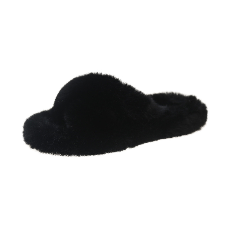 Women's autumn and winter cross thick soled cotton slippers with 2CM heel height