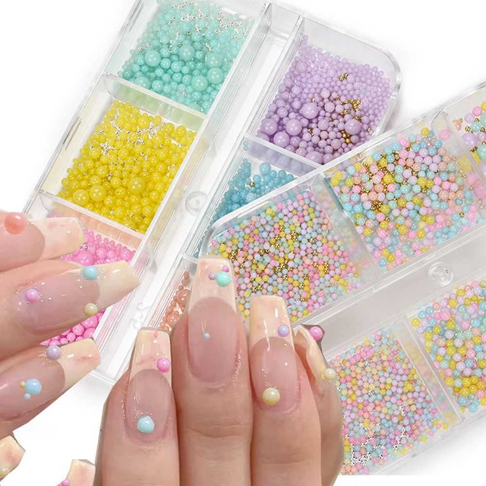 Mini Macaron Bubble Ball Beads for Nail Art Decoration Charm Mixed Color 3D Candy Resin Nail Caviar Handmade Accessories W240829