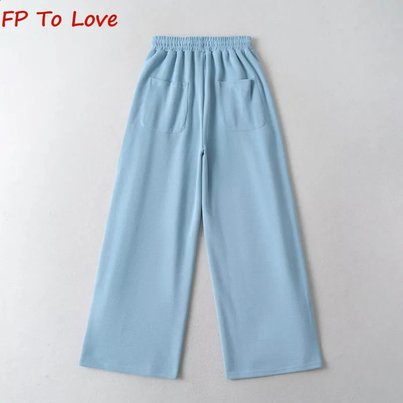 Y2K American spice side tie bow sports pants womens spring elastic waist casual 240827