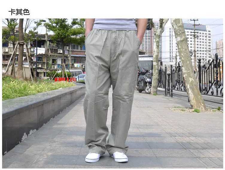 Summer goods cotton thin pants pocket zipper large size 8XL 10XL 9XL 140KG outdoor casual hunting style pants black 48 W240829