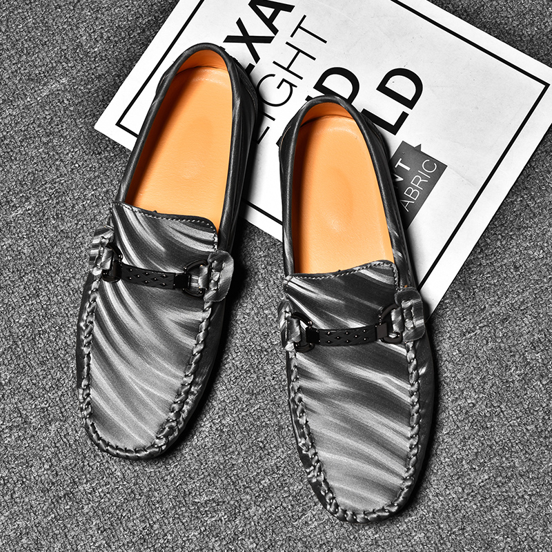 Leather Genuine Comfortable Driving Soft Sole Casual Trend Business Flat Shoes Men's Loafers 8495
