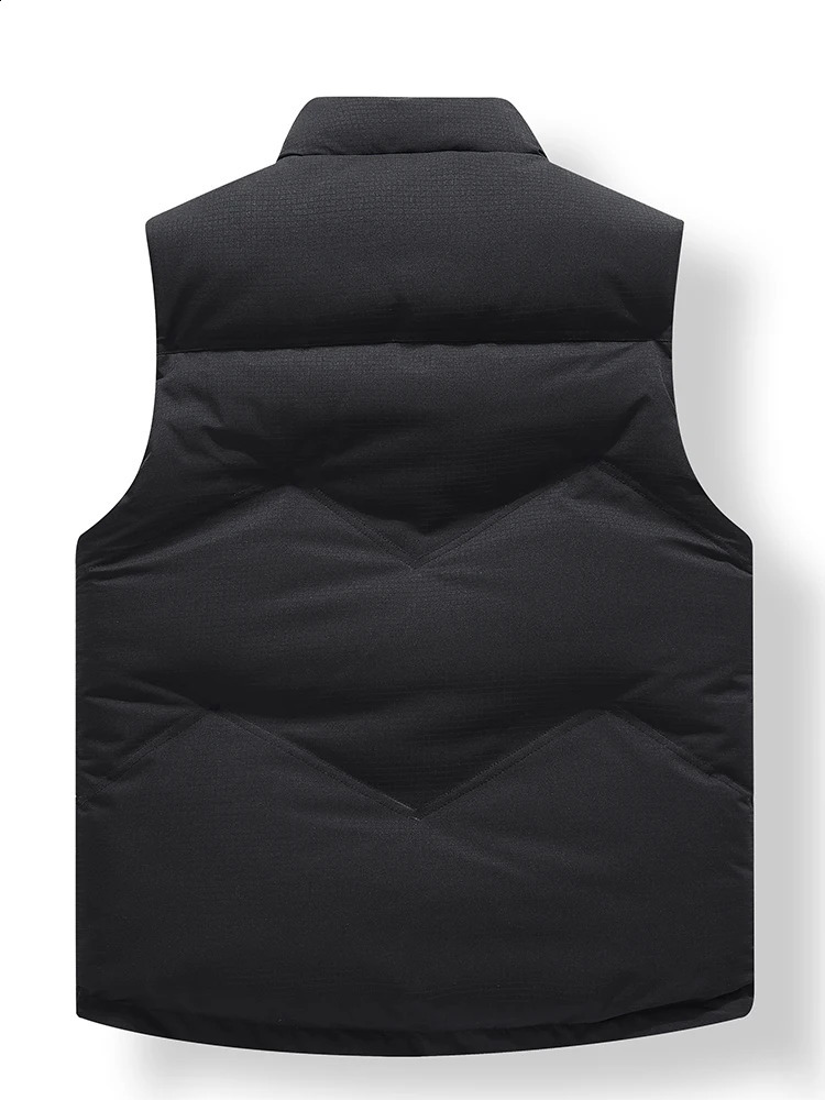 Winter Mens Vests Korean Fashion Stand Collar Cotton Padded Thick Warm Sleeveless Jacket Windproof Thermal Gilet Coats 240829