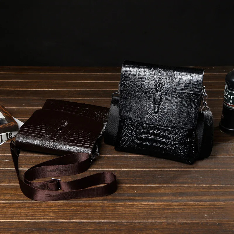 Alligator Men Shoulder Bag Leather Business Grain Crossbody Bag For Men Messenger Bag Male Casual Satchel 240829CJ