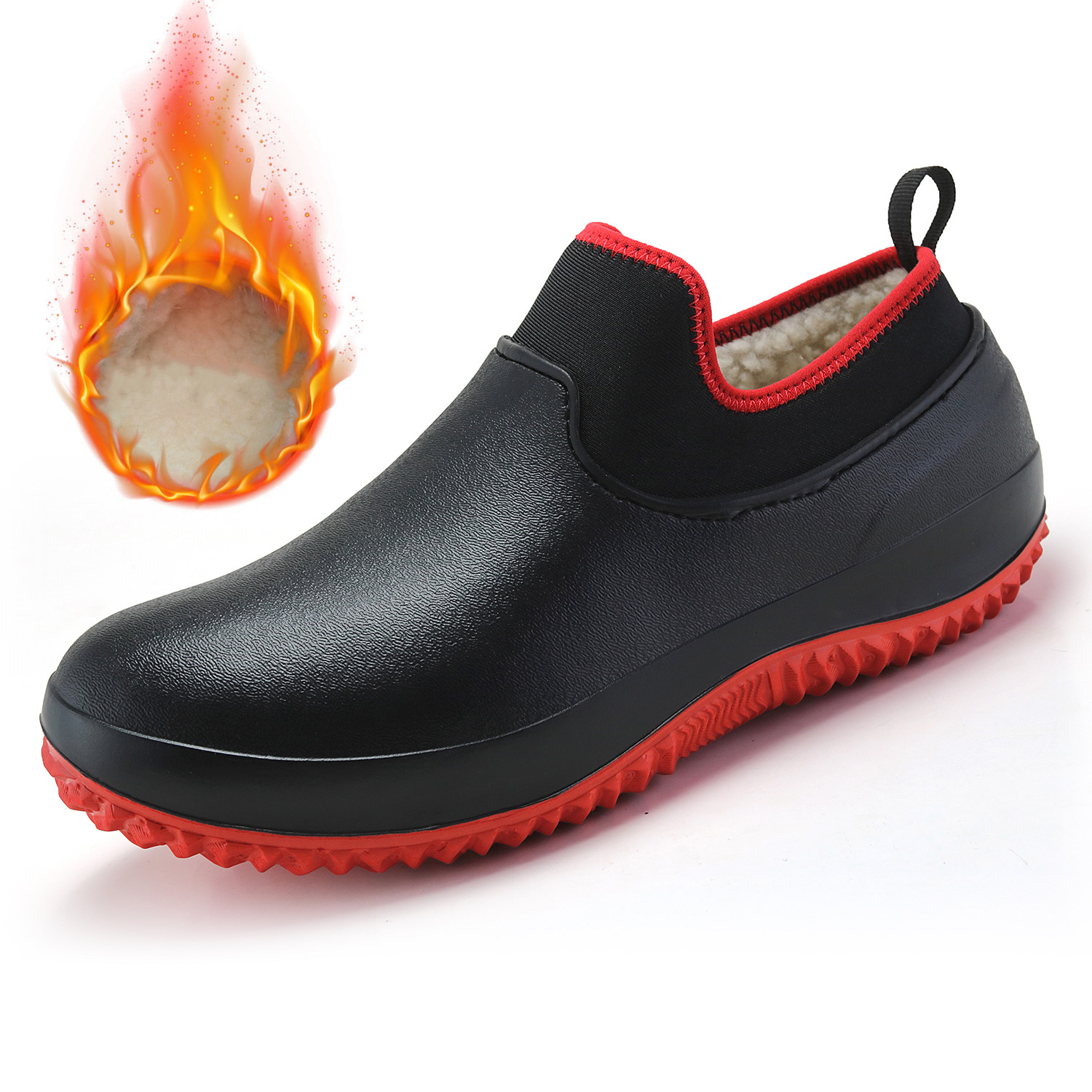 2025 NEW Kitchen Men Working Add Non slip Waterproof Chef Casual Unisex Work Water Shoes Rain Cotton Boots bf