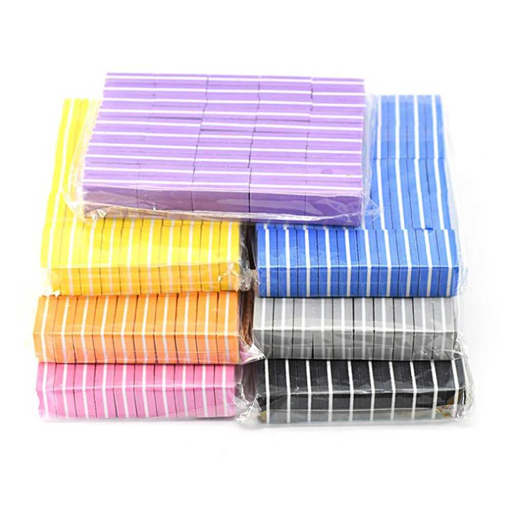 10/25/50Pcs Mini Nail File Blocks Hand Buffer 100/180 Sanding Color Sponge Nail Polishing Blocks Professional Small Files W240829