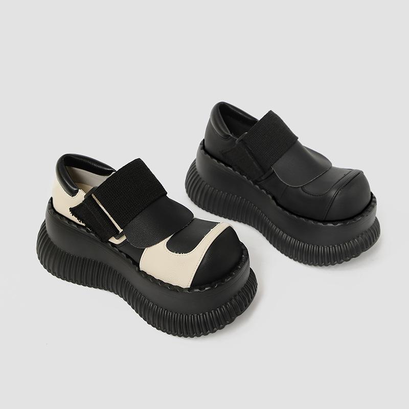 d7f78 Black Pumps Mary-Jane Platform Round Closed Toe Ankle Strap Women's Fashion Chunky Heels Lolita New College Shoes