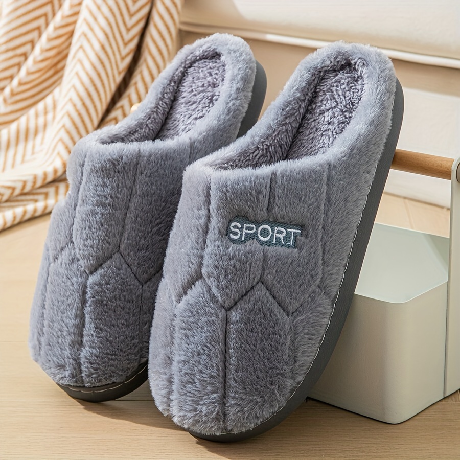 Cozy Plush Slippers - Warm, Comfortable Indoor Shoes for Men & Women, Solid Color, Non-Slip TPR Sole