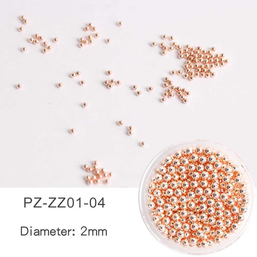 1 can of 1/1.5/2/3mm nail art metal beads rose gold/silver/black/white stainless steel balls small micro caviar decorative nail beads W240829