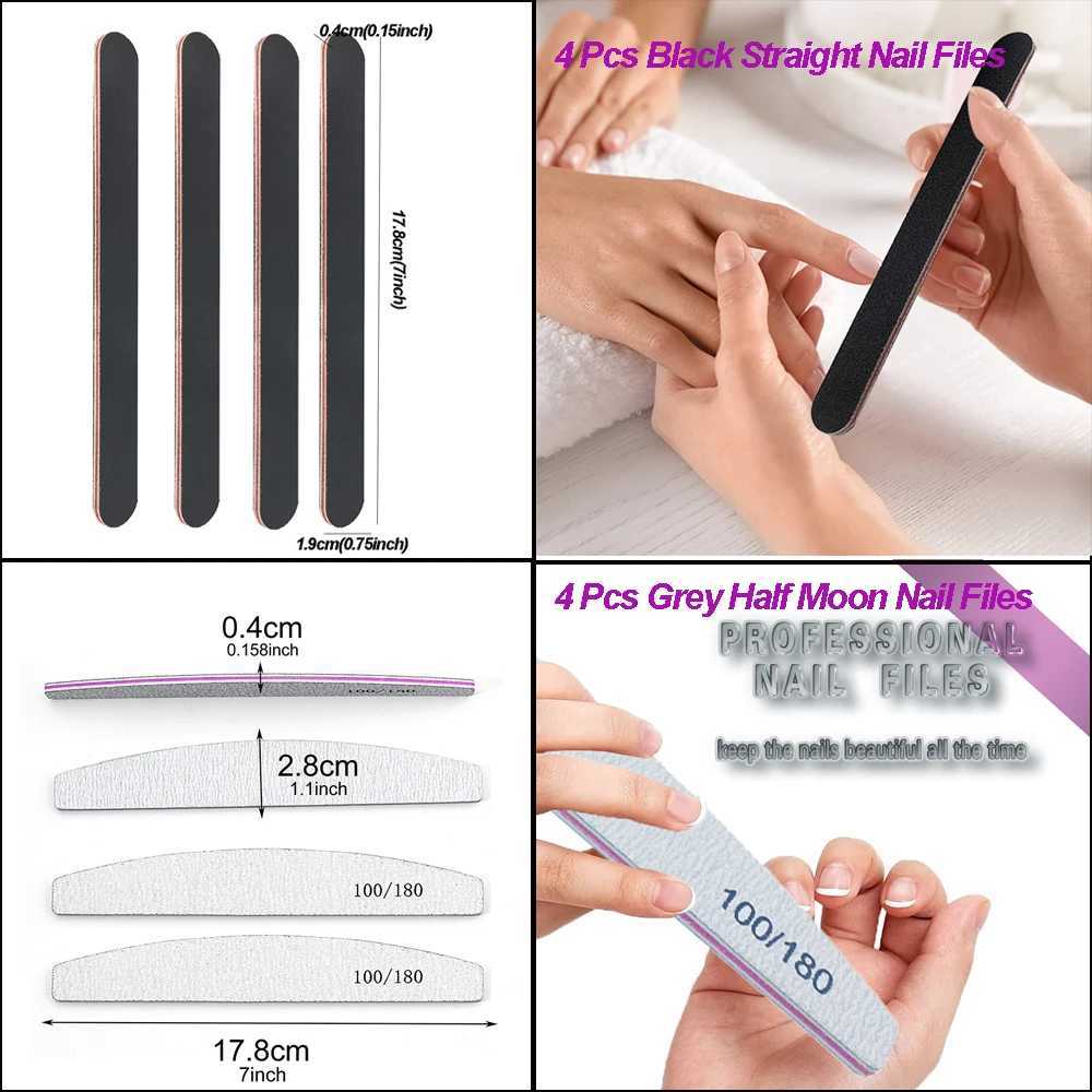 18 pieces/set of professional nail files and buffer zone set manual brush block nail buffer zone set Emery board polishing strip file equipment W24082