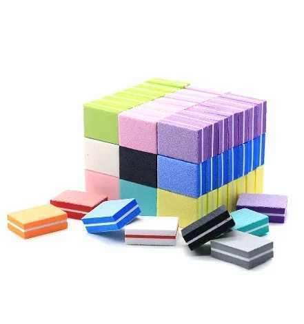 50Pc professional mini nail art buffer 100/180 sandpaper manual care file sanding polishing nail file grinding equipment tools W240829