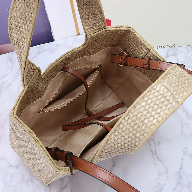 Woven Tote Fashion Travel Vacation Beach Bag Ladies Handbag Summer Classic Versatile Women Shoulder Crossbody 240830 67ce