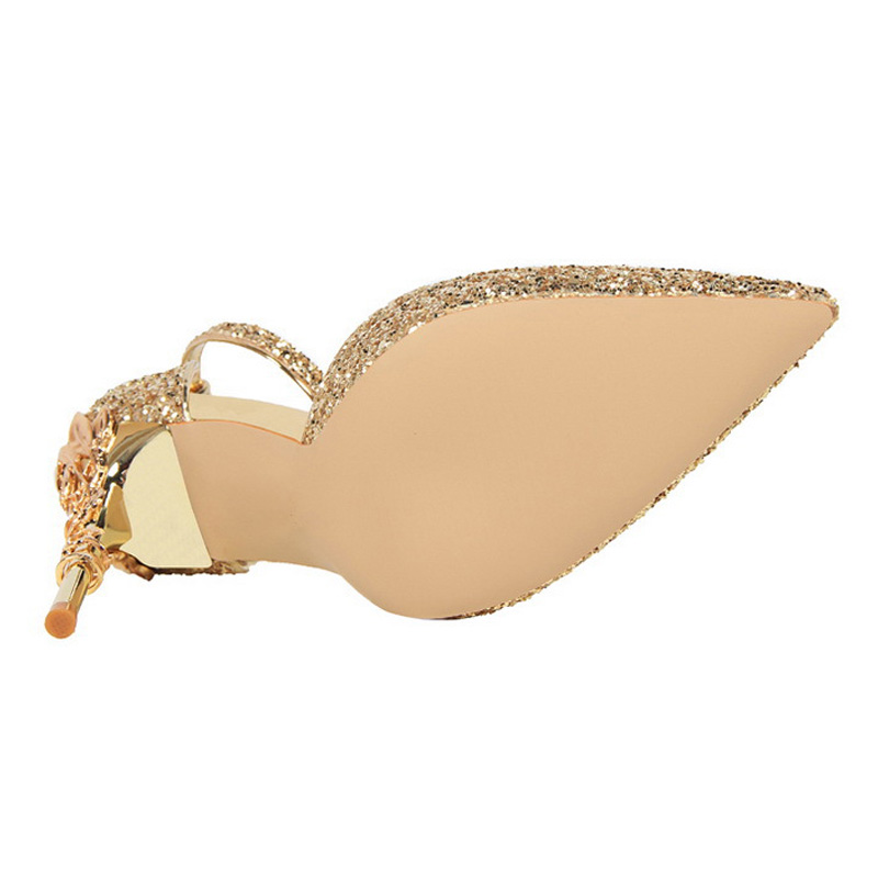2023 BIGTREE New Woman Pumps Sequins High Women Fashion Ladies Shoes Gold Sliver Stiletto Heels Sandals d77b