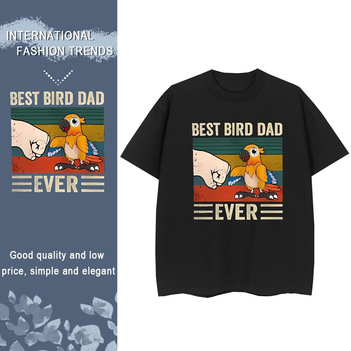 Unisex Women Tees 230g Pure Cotton bird Hip Hop Street T-Shirts for Women O Neck Short Sleeves Anime Print Tops