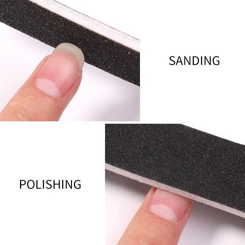 100/50/20/10/5/1 piece black professional mini nail file set washable frosted polished block nail art processing tool W240829