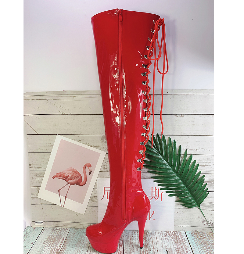 LAIJIANJINXIA Night Club Party Queen Over The Knee High Women Boots Sexy Plus Size 46 Thin Heels Shoes A-034