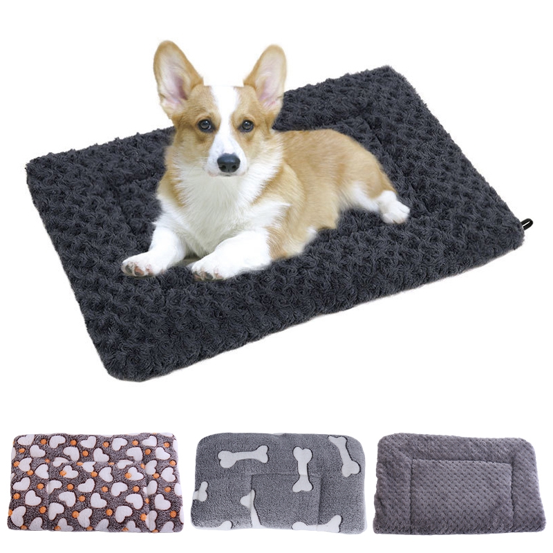 Washable Flannel Thickened Pet Pad Soft Fleece Pet Cushion Dog Bed Blanket Throw Blankets for Small Large Dogs Cats Pet Products