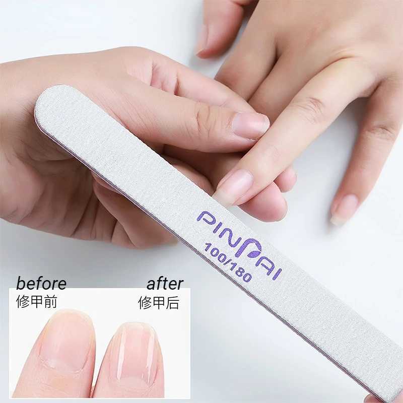 Double sided nail file sturdy and thick nail file used for hand polishing half moon lime 100 180 grit nail file nail tool W240829