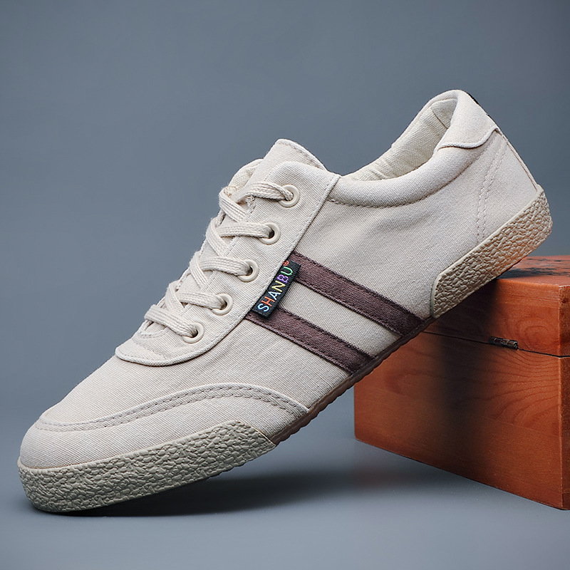 Spring and Summer Casual Men's Canvas Shoes Low top Lace up Men's Cloth Shoes Korean Fashion Men's Shoes# 2907