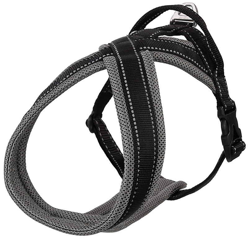Medium & Large Dogs Adjustable Pet Harness Breathable Mesh Comfortable Reflective Dog Harness Explosion-proof Punch Dog Supplies