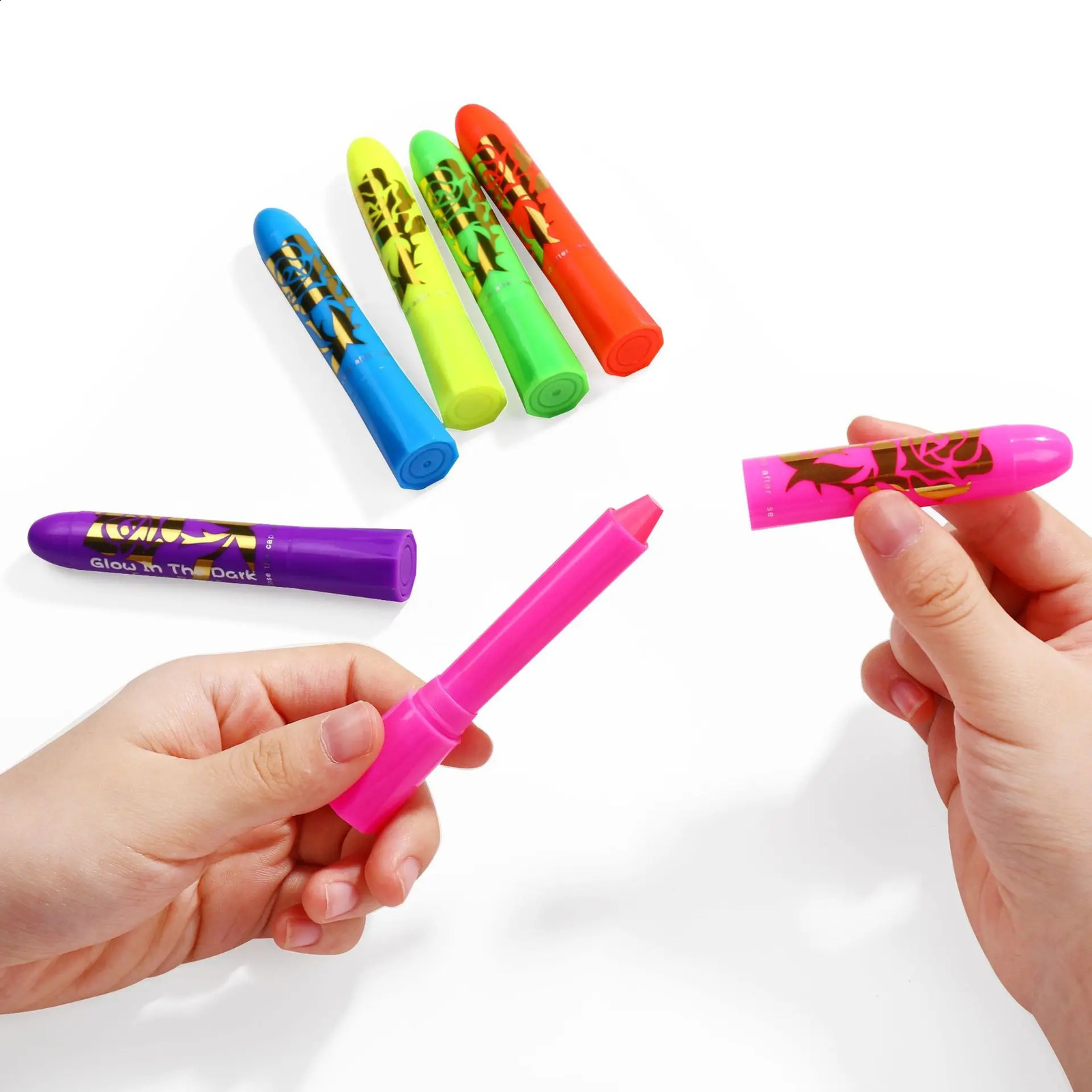 10 colors of glowing neon oil body art UV glowing oil painting Halloween party water-based Halloween crayons 240829